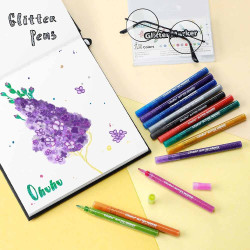 OHUHU 12 MARCADORES GLITTER METÁLICOS